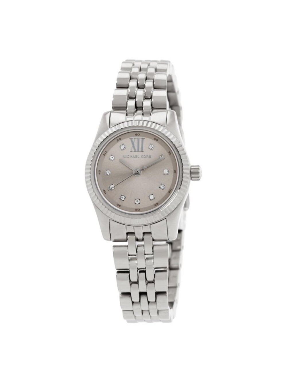 NWT Michael Kors Petite Lexington Quartz Silver Dial Ladies Watch